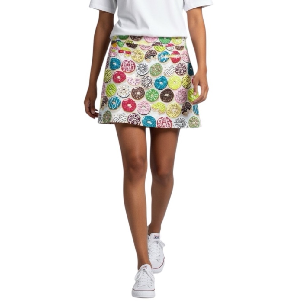 Loudmouth Ladies Donut Print Golf Pickleball Tennis Athletic Skort
